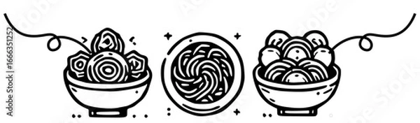 Obraz background ilustration ramen noodle