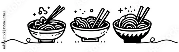 Obraz background ilustration ramen noodle