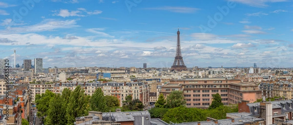 Fototapeta Paris skyline panorama with eiffel tower