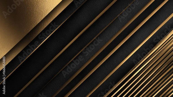 Fototapeta Luxurious gold striped background with elegant shining lines for events and celebrations