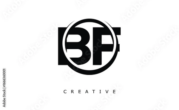Obraz BF Letter Logo - Circular Monogram Emblem with Bold Minimal Design for Modern Branding