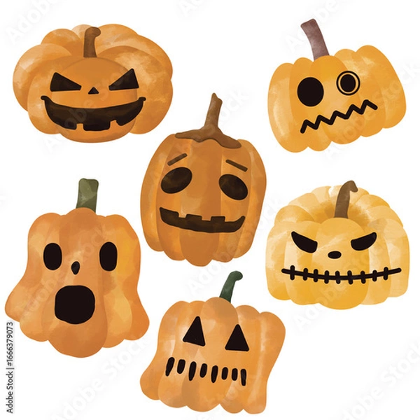 Obraz halloween pumpkins set