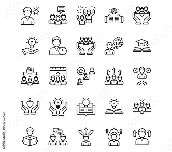 Obraz Youth Day Line Vector Icons