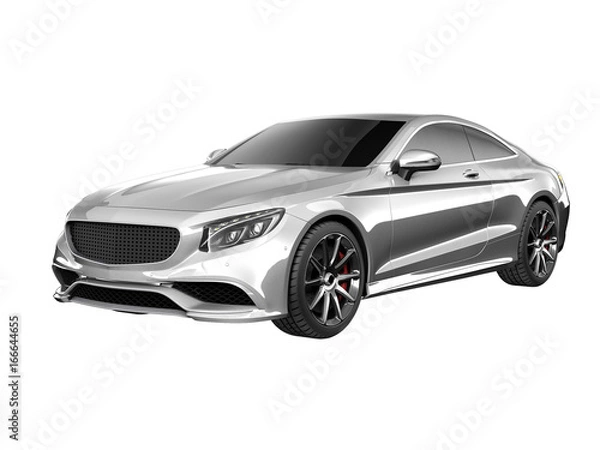 Obraz Modern Car render isolated on white 