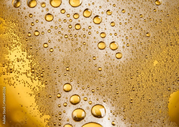 Fototapeta Close up Bubble froth of beer for background on top view