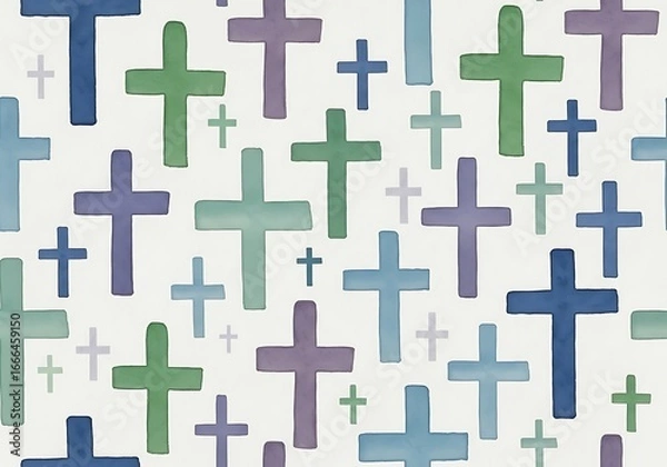 Fototapeta Watercolor cross pattern