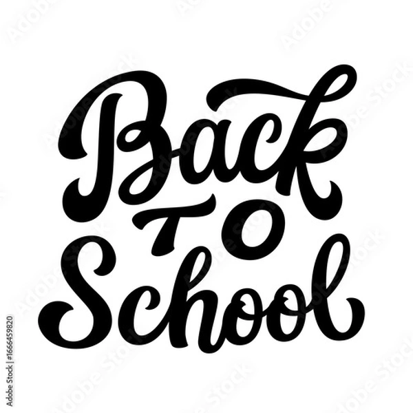 Fototapeta Back to school. Hand lettering text isolated on white background. Vector typography for t shirts, mugs, posters, cards, banners