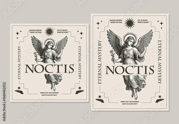 Fototapeta Gothic Spirit Social Media Post Layout Set