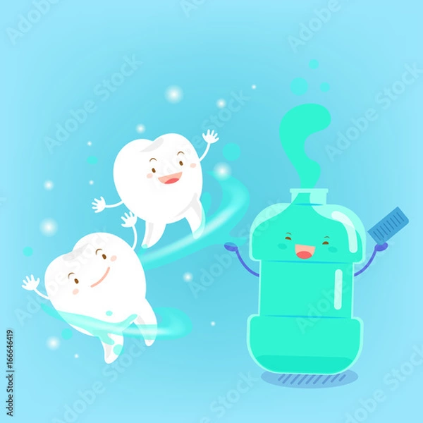 Fototapeta tooth with mouthwash