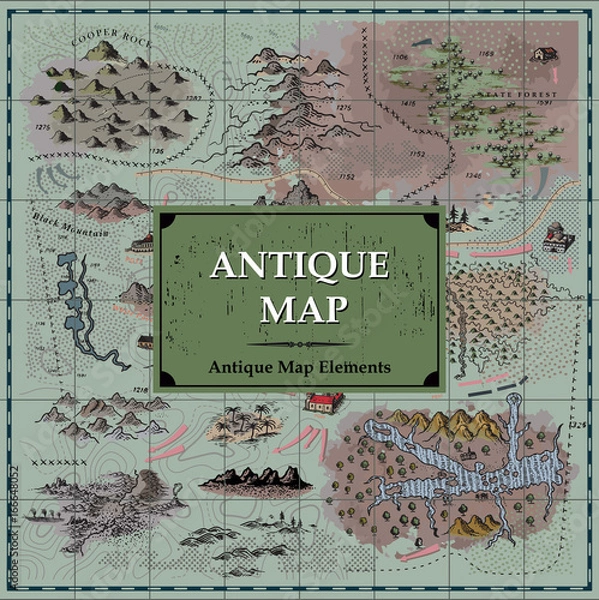 Obraz Antique Map Elements