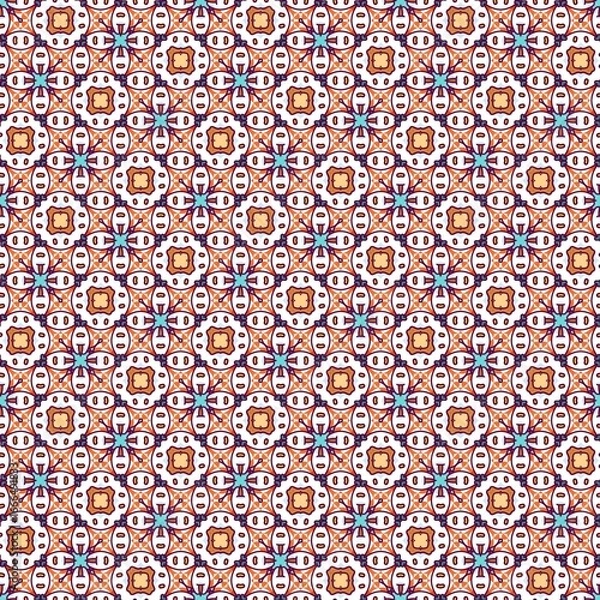 Fototapeta Quirky Doodles Cartoon Cookies geometric seamless pattern