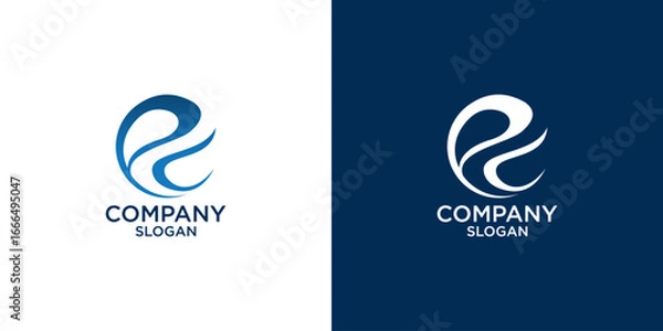 Fototapeta letter e leaf logo vector design