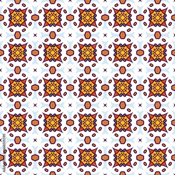 Fototapeta Fiesta Patterns Vibrant Mandala geometric seamless pattern