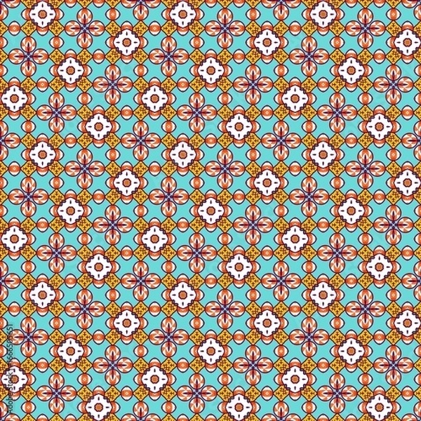 Fototapeta Fiesta Patterns Vibrant Mandala geometric seamless pattern