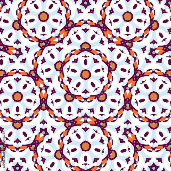 Fototapeta Fiesta Patterns Vibrant Mandala geometric seamless pattern