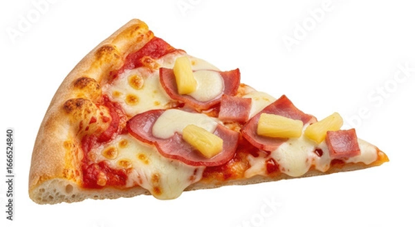 Obraz Isolated Pineapple Pizza Slice