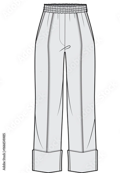 Fototapeta illustration , vector , womens trousers drawings ,trousers drawings , pants drawings , womens trousers tecnicals , girls trousers drawings ,design womens , trousers pattern