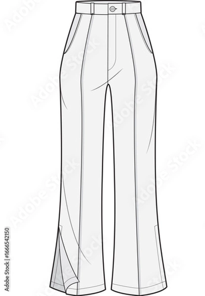 Fototapeta illustration , vector , womens trousers drawings ,trousers drawings , pants drawings , womens trousers tecnicals , girls trousers drawings ,design womens , trousers pattern