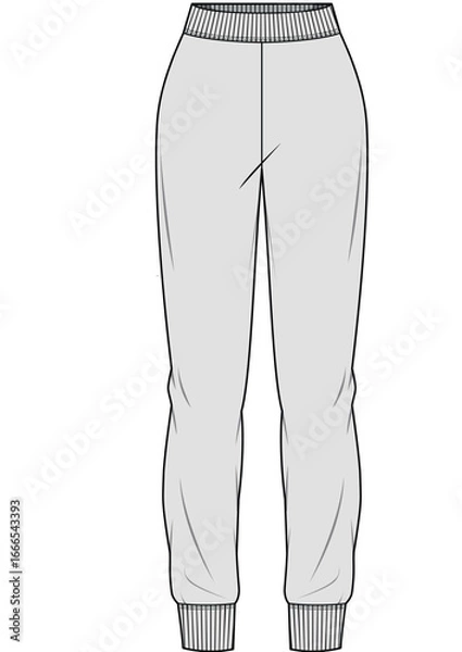 Fototapeta illustration , vector , womens trousers drawings ,trousers drawings , pants drawings , womens trousers tecnicals , girls trousers drawings ,design womens , trousers pattern