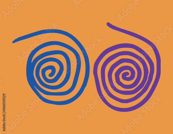 Obraz abstract colorful background labyrinth drawing by hand, spiral circles