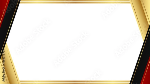 Obraz Modern Gold and Red Certificate Frame with Hexagon Design