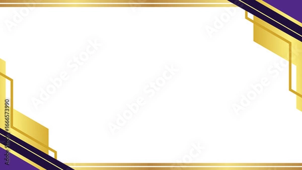 Obraz Elegant Geometric Certificate Border with Gold and Purple Accents