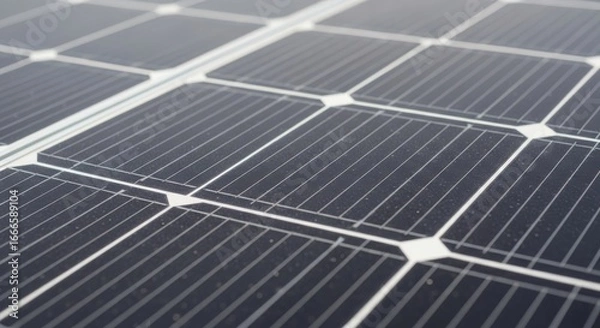 Fototapeta Close up of solar panel surface with cell pattern for renewable energy production