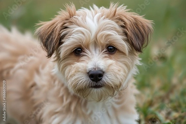 Fototapeta The loyal domestic dog is a favored pet, especially during its playful and agile puppy phase. Among various breeds, the Tibetan Terrier stands out.