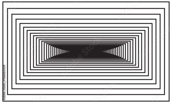 Fototapeta Abstract oblong squacle with black lines