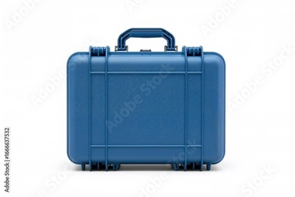 Fototapeta Blue plastic case isolated on a white surface