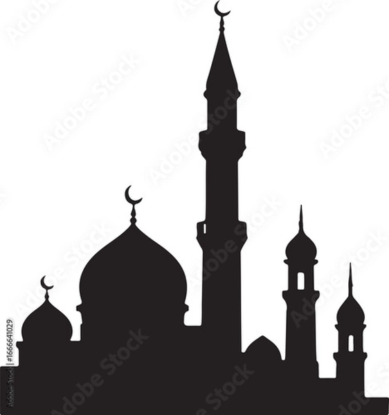 Fototapeta Mosque miner black vector