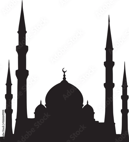 Fototapeta Mosque miner black vector
