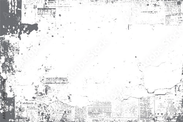 Fototapeta Newspaper print grunge texture. Vintage torn background surface. Distressed retro design for creative graphic illustration.