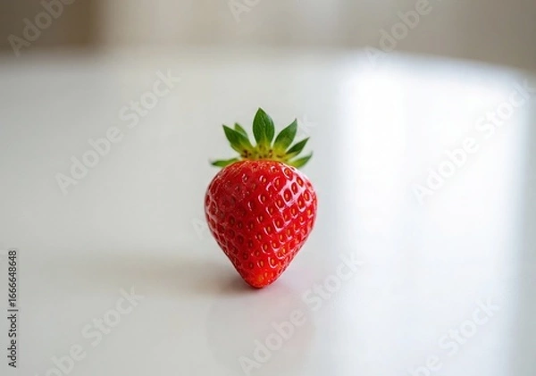Fototapeta Bright red strawberries with a fresh texture, suitable for healthy food concepts, sweet fruit, and desserts.
