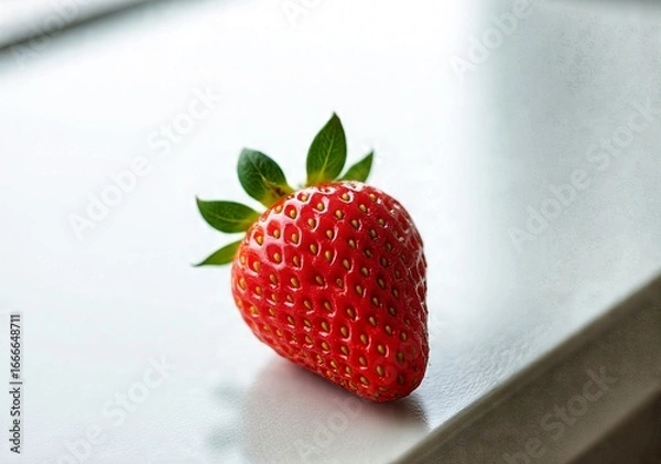 Fototapeta Bright red strawberries with a fresh texture, suitable for healthy food concepts, sweet fruit, and desserts.
