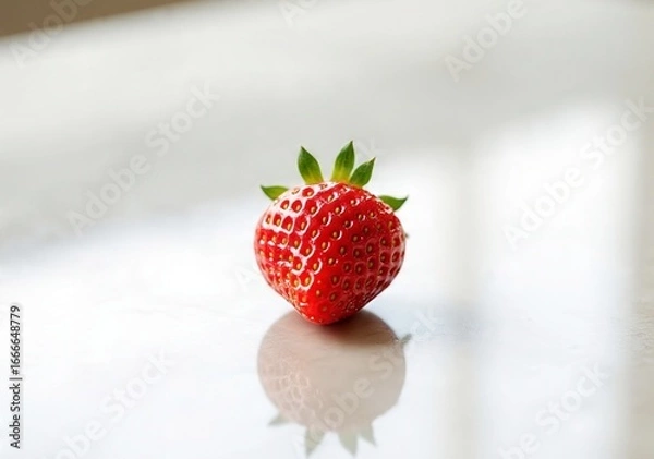 Fototapeta Bright red strawberries with a fresh texture, suitable for healthy food concepts, sweet fruit, and desserts.

