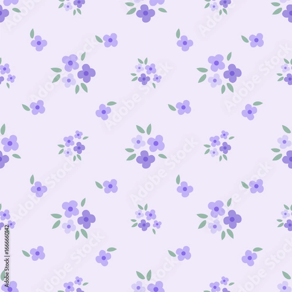 Obraz seamless floral pattern on purple background 