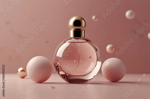 Obraz Perfume bottle mockup on plain background