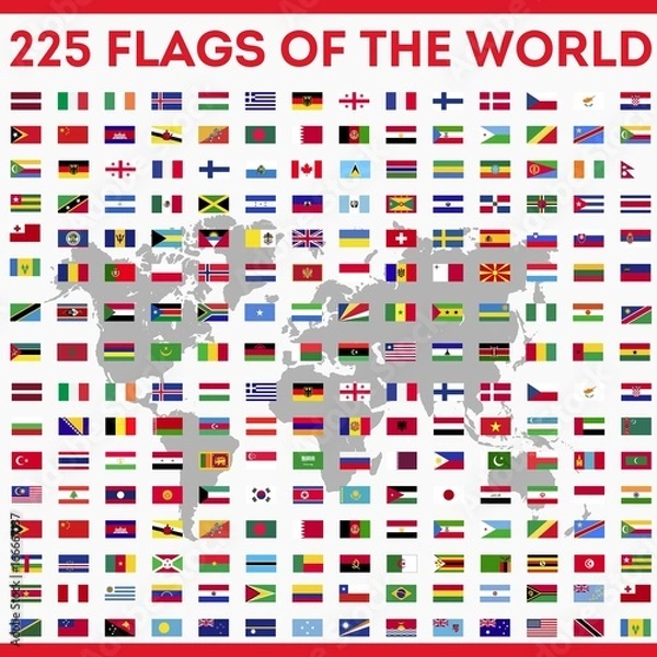 Fototapeta Flags all over the world vector graphics