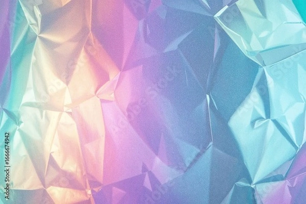 Fototapeta Shimmering surface with holographic neon gradients and foil shine