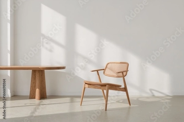 Fototapeta A seat symbolizing waiting and expectation in a modern workspace