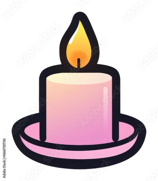 Obraz Minimalistic Candle Icon