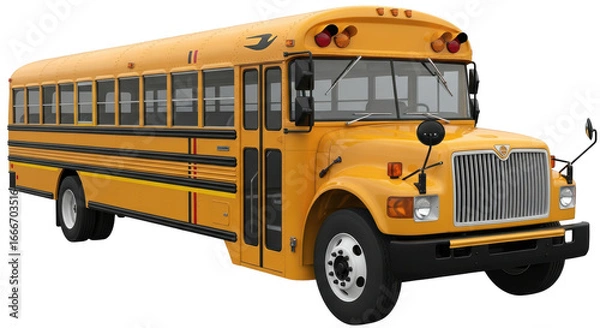 Fototapeta Isolated Yellow School Bus