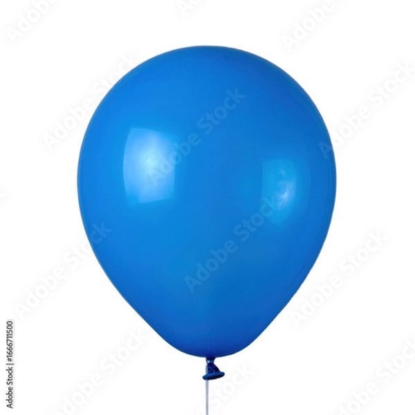 Fototapeta A round blue balloon with a string, set against a transparent background.