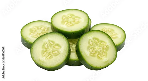 Fototapeta Isolated Sliced Cucumber