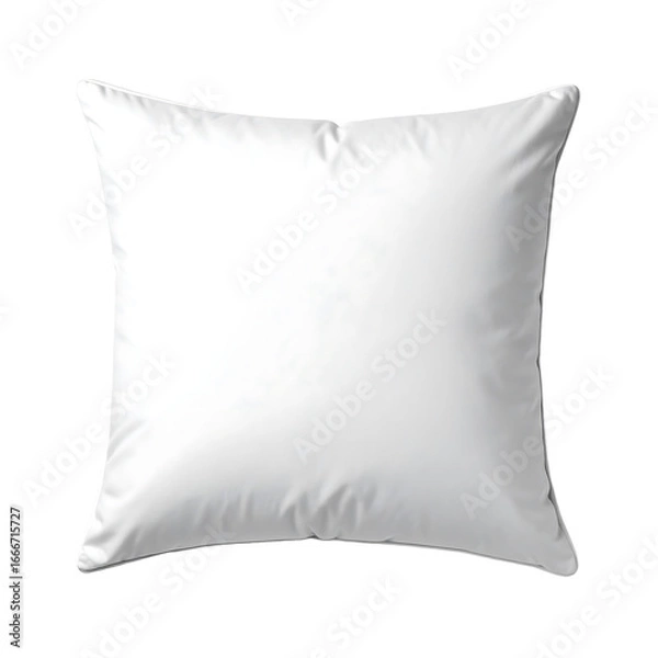 Obraz Soft fluffy white pillow for interior decor on transparent background