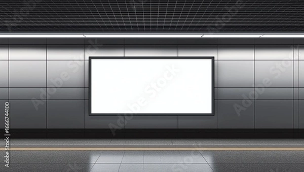 Fototapeta Blank LCD Screen display mock up banner in Subway station