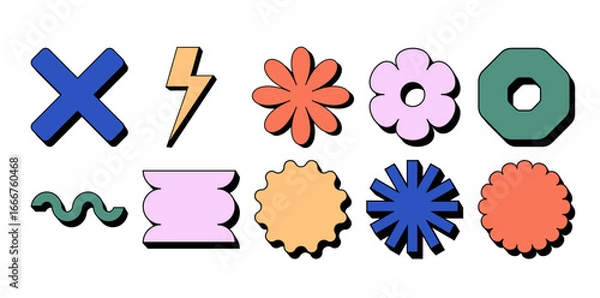 Obraz Retro Shape Element Set