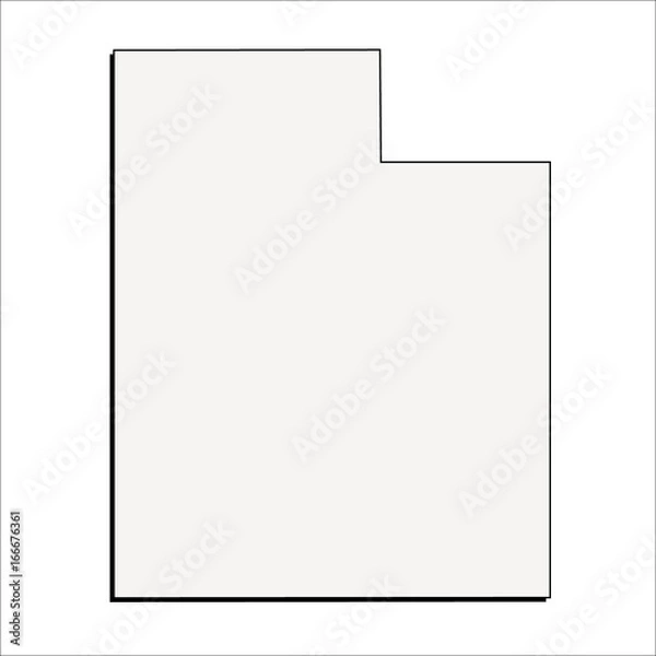 Obraz Vector Utah State 3D Outline Map