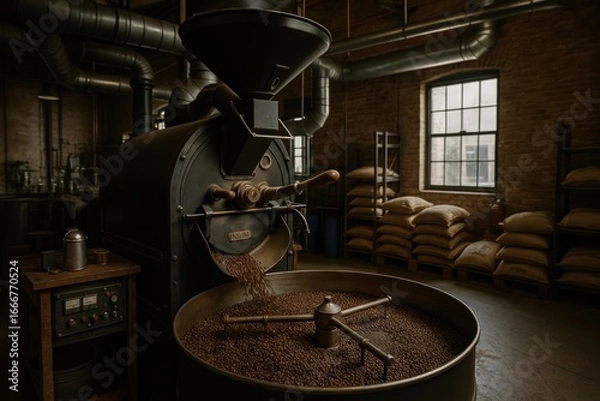 Obraz Industrial coffee roasting process